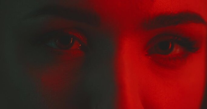 Close up of young woman's beautiful eyes 
