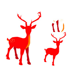 Vector illustration of deer cartoon on white background - 408728520