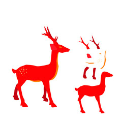Vector illustration of deer cartoon on white background - 408728591