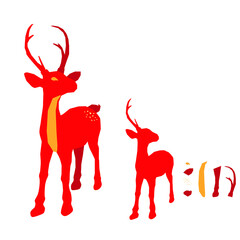 Vector illustration of deer cartoon on white background - 408728709