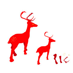 Vector illustration of deer cartoon on white background - 408728759