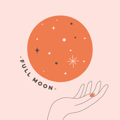 Illustration of full moon in vector illustrator