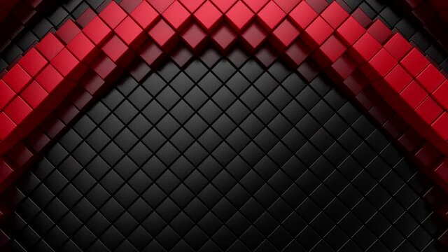 Rhombuses Form A Wave. Abstract motion, 3d rendering, 4k resolution

