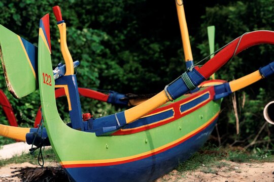 Outrigger boat on the beach, Bali, Indonesia