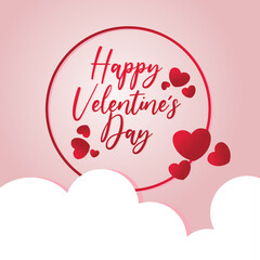 Happy Valentine day greeting card with heart shapes