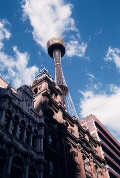 Low angle view of a tower, Centrepoint Tower, Sydney, New South Wales, Australia