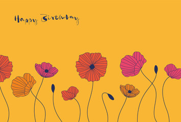 Naklejka premium vector background with flower illustrations for banners, cards, flyers, social media wallpapers, etc.