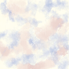 Pastel background cosmos, clouds and stars