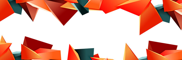 Triangle mosaic abstract background, 3d triangular low poly shapes. Geometric vector illustration for covers, banners, flyers and posters and other