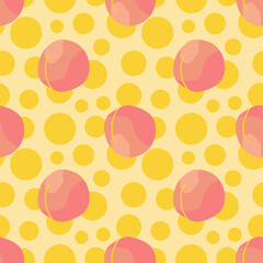 Peach fruit repeat vector pattern-09