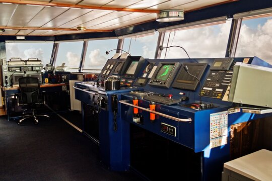 Control room on bridge of ship
