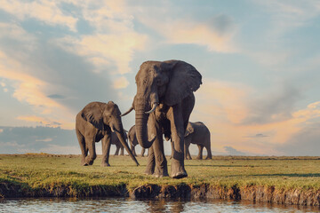 Fototapeta na wymiar Majestic African Elephant in Chobe National Park, Botswana safari Africa wildlife