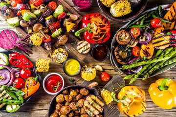 Assortment barbecue vegan food