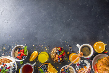 Various breakfast food concept