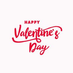 Fototapeta na wymiar Happy Valentines Day lettering on white background. Valentines Day greeting card and banner.