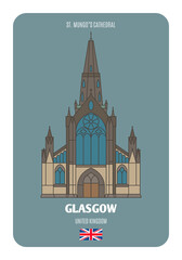 St. Mungo’s Cathedral in Glasgow, UK. Architectural symbols of European cities