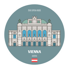 State Opera House in Vienna, Austria. Architectural symbols of European cities