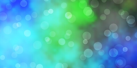 Fototapeta premium Light Blue, Green vector texture with circles.