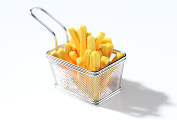 French fries in deep fryer