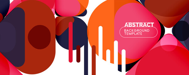 Modern geometric round shapes and dynamic lines, abstract background. Vector illustration for placards, brochures, posters and banners