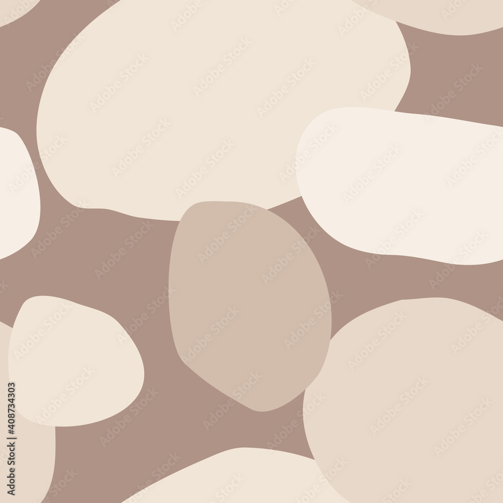 Sticker soft neutral organic shapes seamless pattern