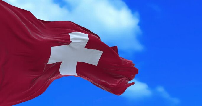 Seamless loop of Switzerland flag.