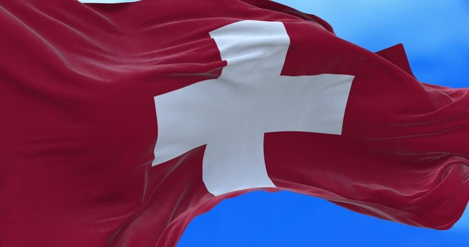 Seamless loop of Switzerland flag.