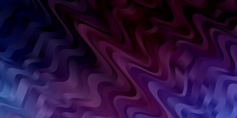 Dark Purple vector pattern with curved lines.