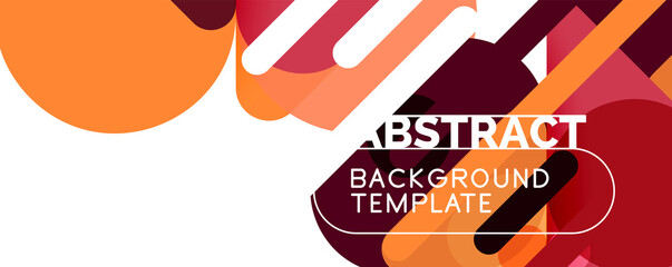 Modern geometric round shapes and dynamic lines, abstract background. Vector illustration for placards, brochures, posters and banners