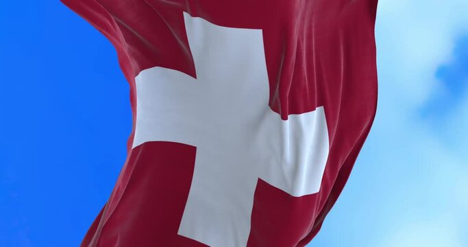 Seamless loop of Switzerland flag.