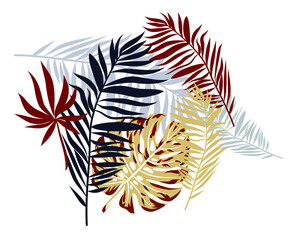 Floral ornament palm leaves, minimalism, modern, flat