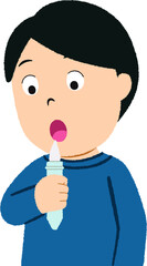 検体採取（唾液・つば）のイラスト