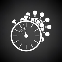 Coronavirus Molecule Under Stopwatch Icon