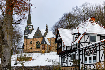 The historic church of Holzhausen in Germany