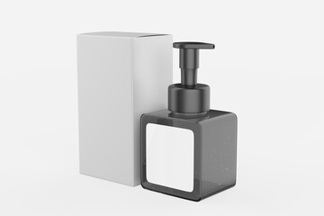 Fototapeta premium Ads template mockup realistic plastic bottles with dispenser airless pump for liquid gel, soap, lotion, cream, shampoo, bath foam and other cosmetics. 3d illustration 