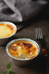 Julienne with chicken mushrooms and cream