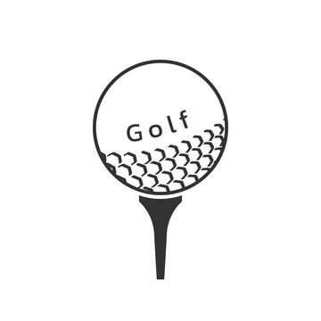 recommend clip art: Golf ball on tee. Golfball icon. Vector illustration.