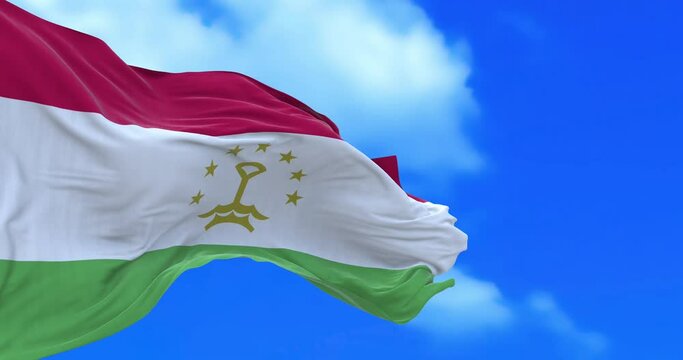 Seamless loop of Tajikistan flag.