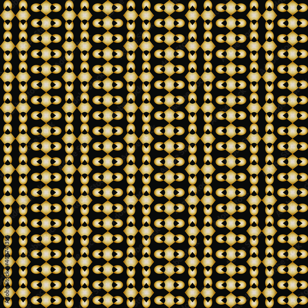 Aufkleber golden decorative seamless pattern on black background. vector graphics.