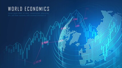 Global financial in graphic concept suitable for global financial investment or Economic trends business idea and all art work design. Abstract finance background. Vector illustration