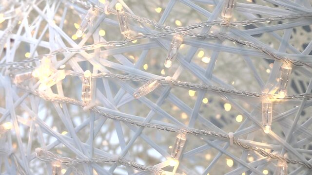 abstract background of a tangled white garland