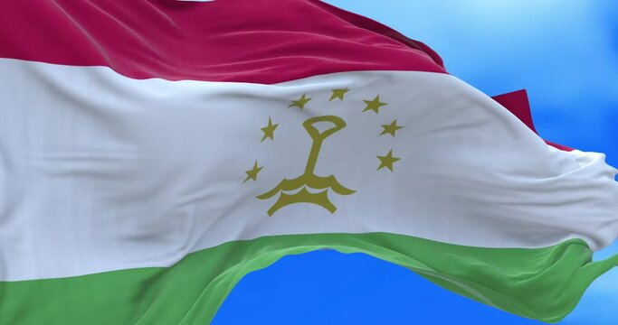 Seamless loop of Tajikistan flag.