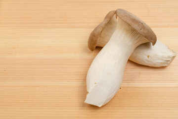 Japanese mushrooms on a cutting board