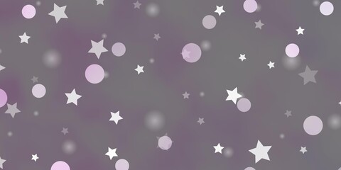 Fototapeta na wymiar Light Purple vector layout with circles, stars.