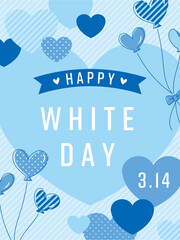 whiteday　ホワイトデー　ハート　バナー　POP　縦長