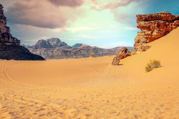 Obraz na płótnie Canvas Wadi Rum desert in Jordan