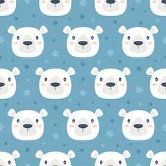 Fototapeta premium seamless pattern with cute bear, vector illustration