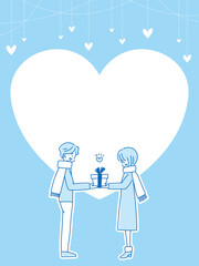 whiteday　ホワイトデー　ハート　バナー　POP　縦長