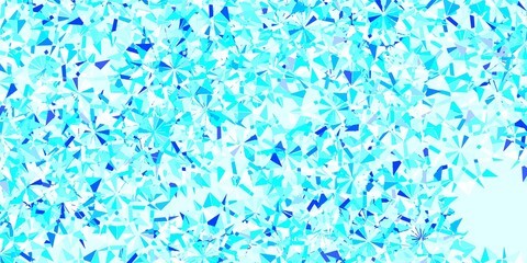 Light blue vector template with ice snowflakes.