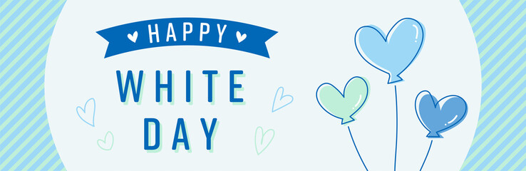 whiteday　ホワイトデー　ハート　バナー　POP　横長